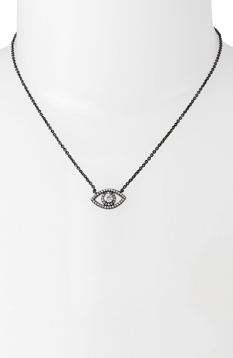 Kurt Geiger London Evil Eye Pendant Necklace, Alternate, color,