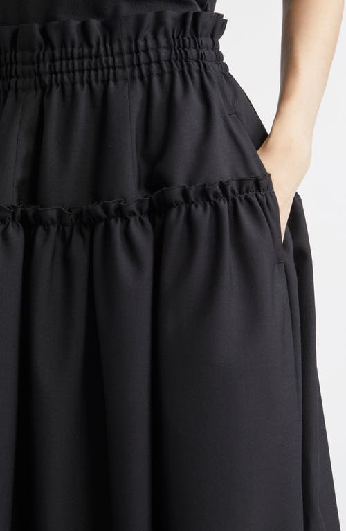 Noir Kei Ninomiya Tropical Wool Midi Skirt In Black