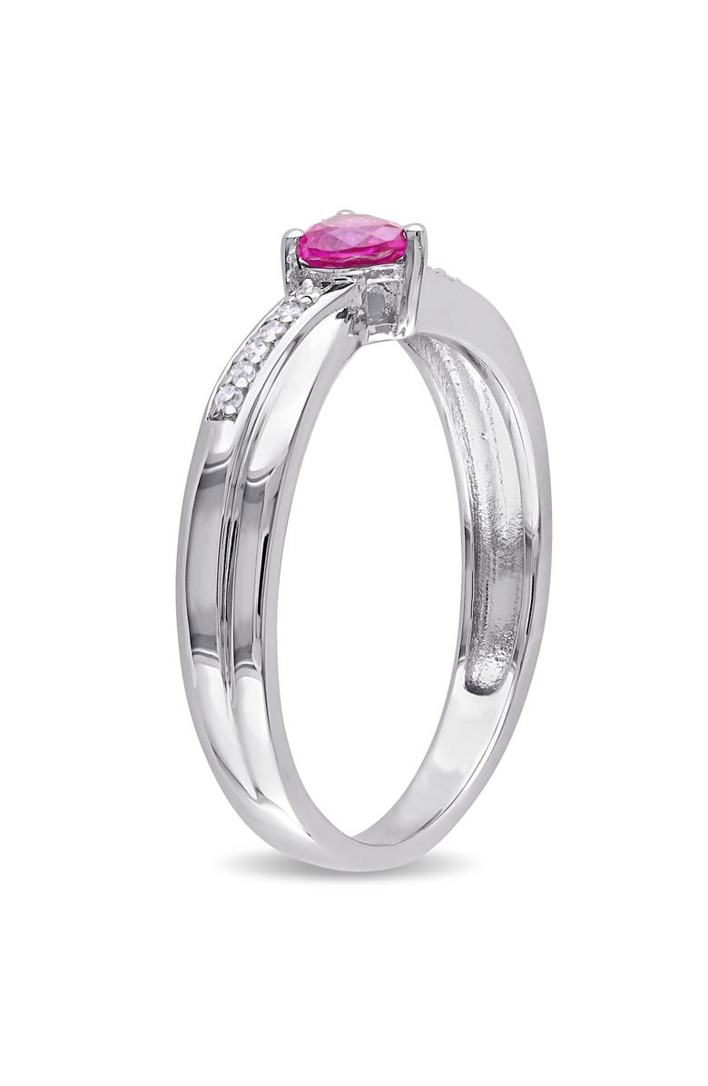Julianna B. Created Ruby & Diamond Heart Ring, Alternate, color, Lab-Created Ruby