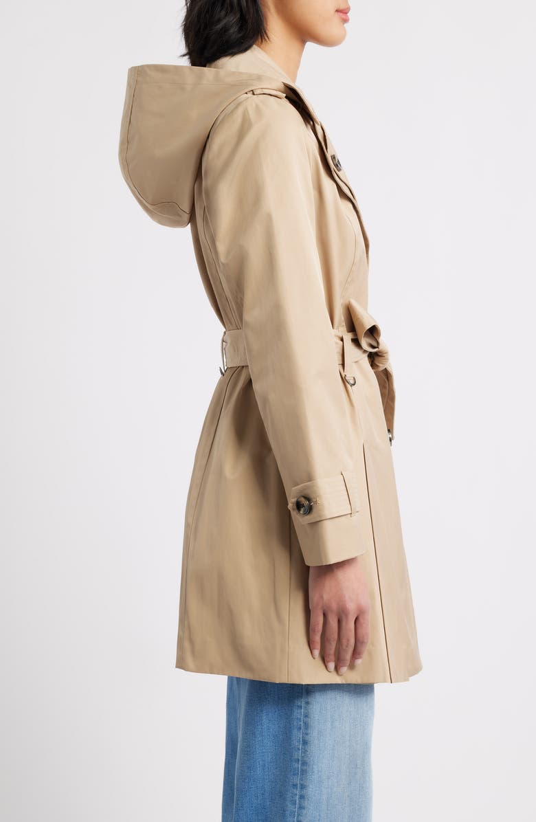 London Fog Single Breasted Trench Coat, Alternate, color, Stone