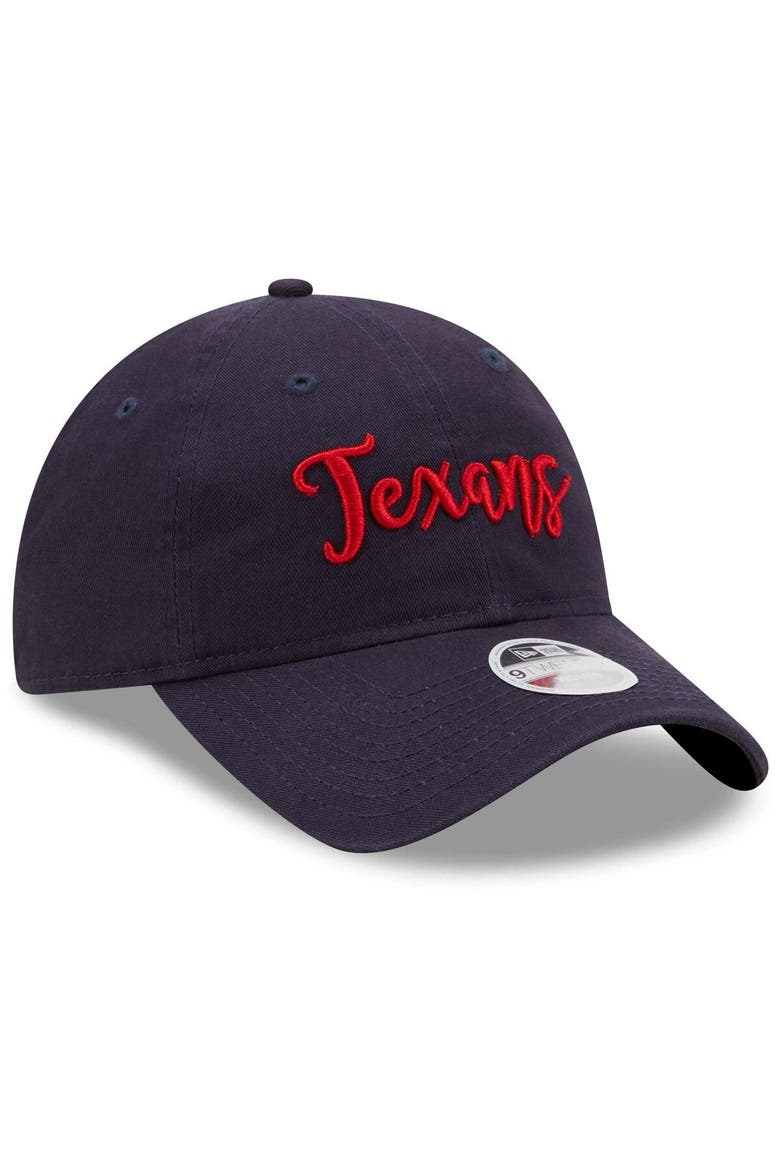 Women's New Era Navy Houston Texans Script 9TWENTY Adjustable Hat, Alternate, color, Navy