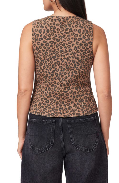 Scotch & Soda The Leopard Denim Vest In Animal Print