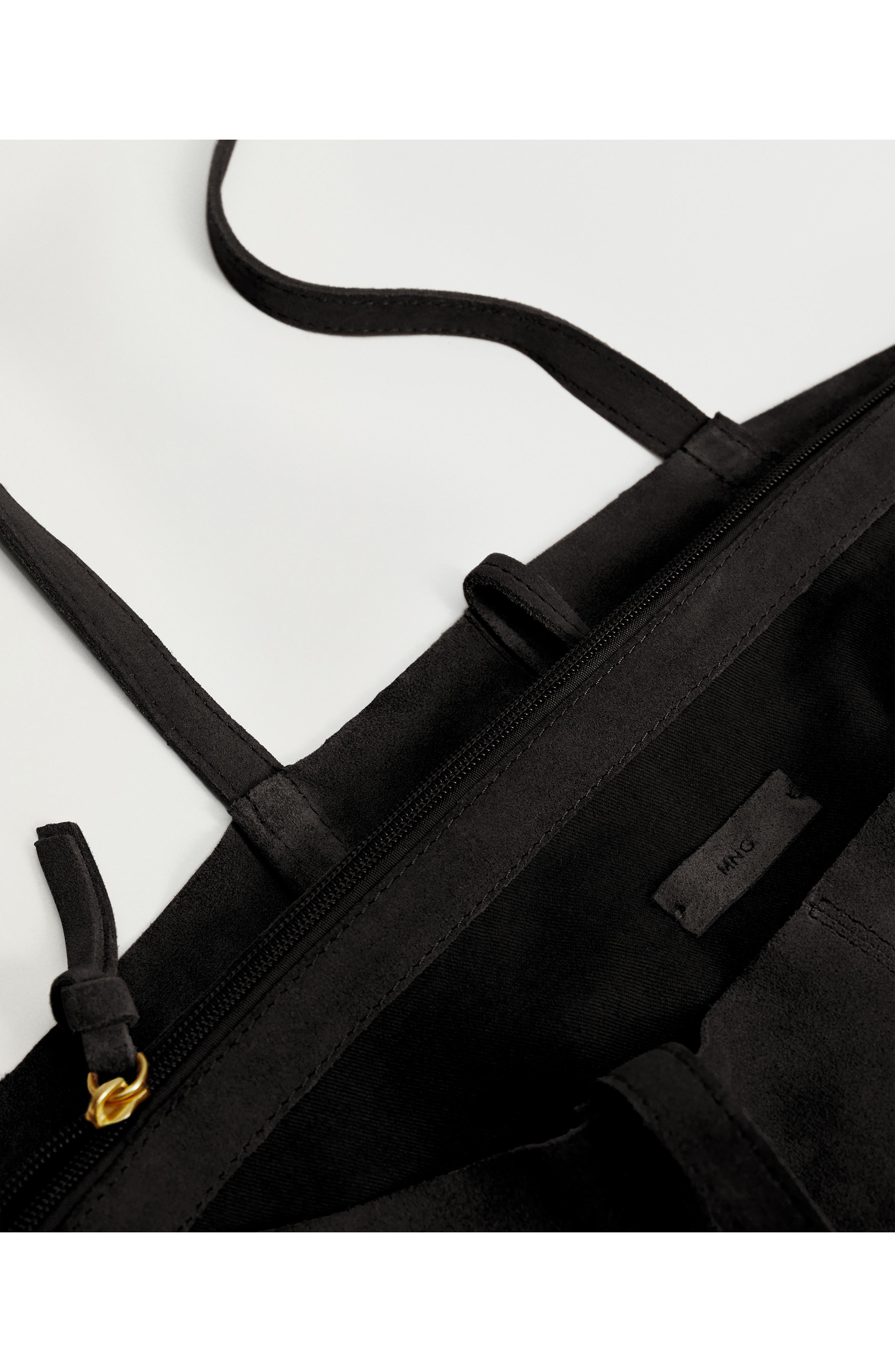 MANGO Leather Shopper, Alternate, color, 