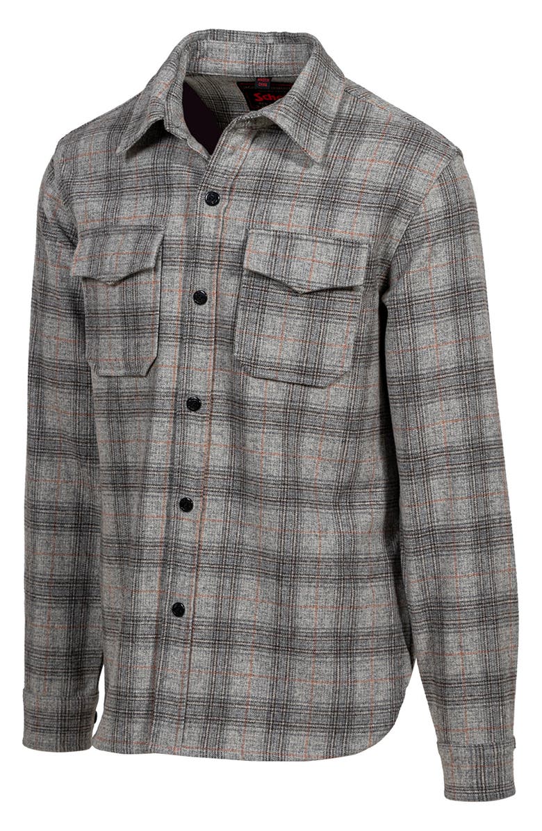 Schott NYC Plaid Wool Blend Button-Up Shirt Jacket, Alternate, color,