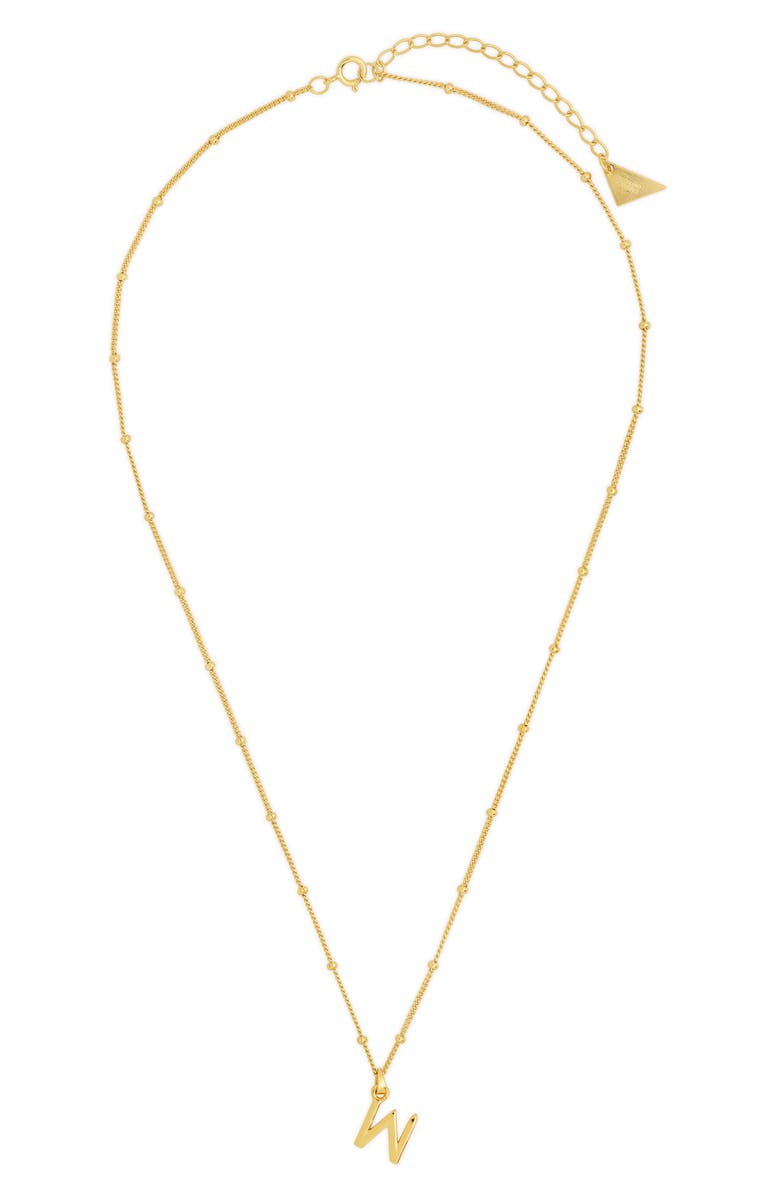Sterling Forever 14K Gold Plated Sterling Silver Initial Necklace, Alternate, color, Gold-W