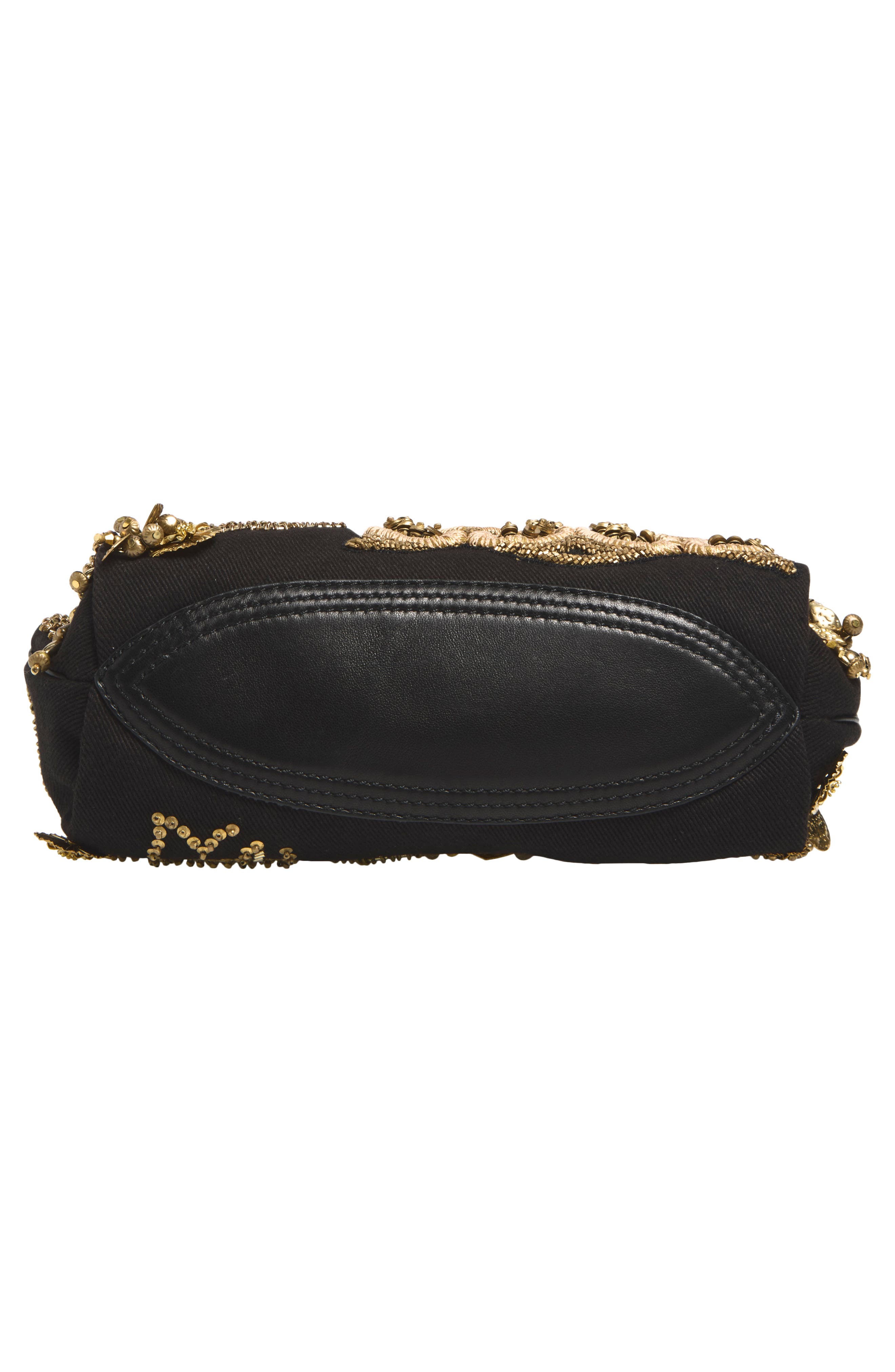 Blossom Embroidered Cotton Crossbody Bag, Alternate, color, BLACK 900