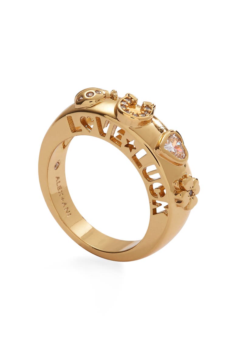 Love Luck Ring, Alternate, color, Gold