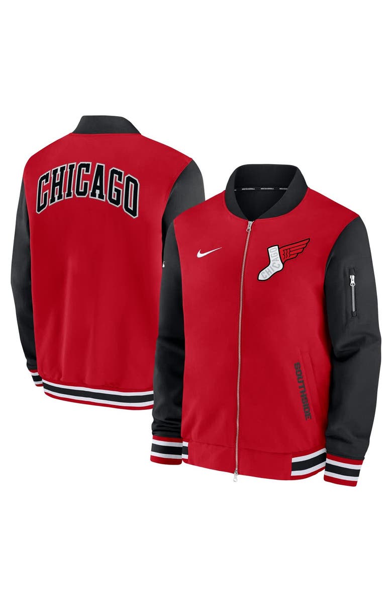 Nike Men's Nike Red/Black Chicago White Sox 2025 City Connect Authentic Collection Full-Zip Bomber Jacket, Main, color, Red