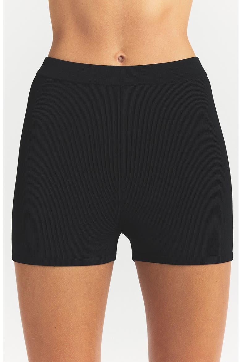 The Essential Collection High Waisted Hot Shorts, Alternate, color, ONYX