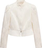 MANGO Band Collar Jacquard Jacket