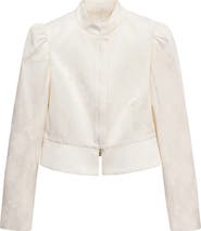 MANGO Band Collar Jacquard Jacket