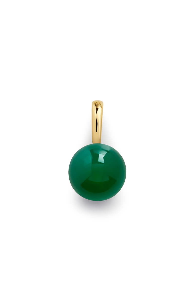 Green Onxy Round Pendant Charm, Main, color, 18CT GOLD VERMEIL / GREEN ONYX