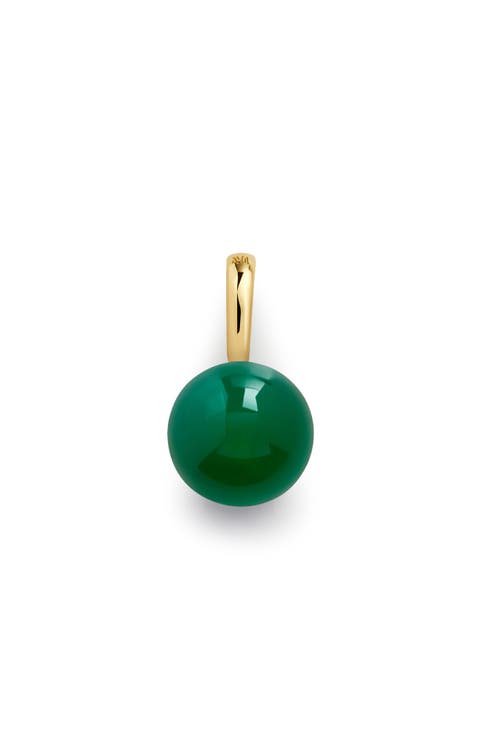 Green Onxy Round Pendant Charm