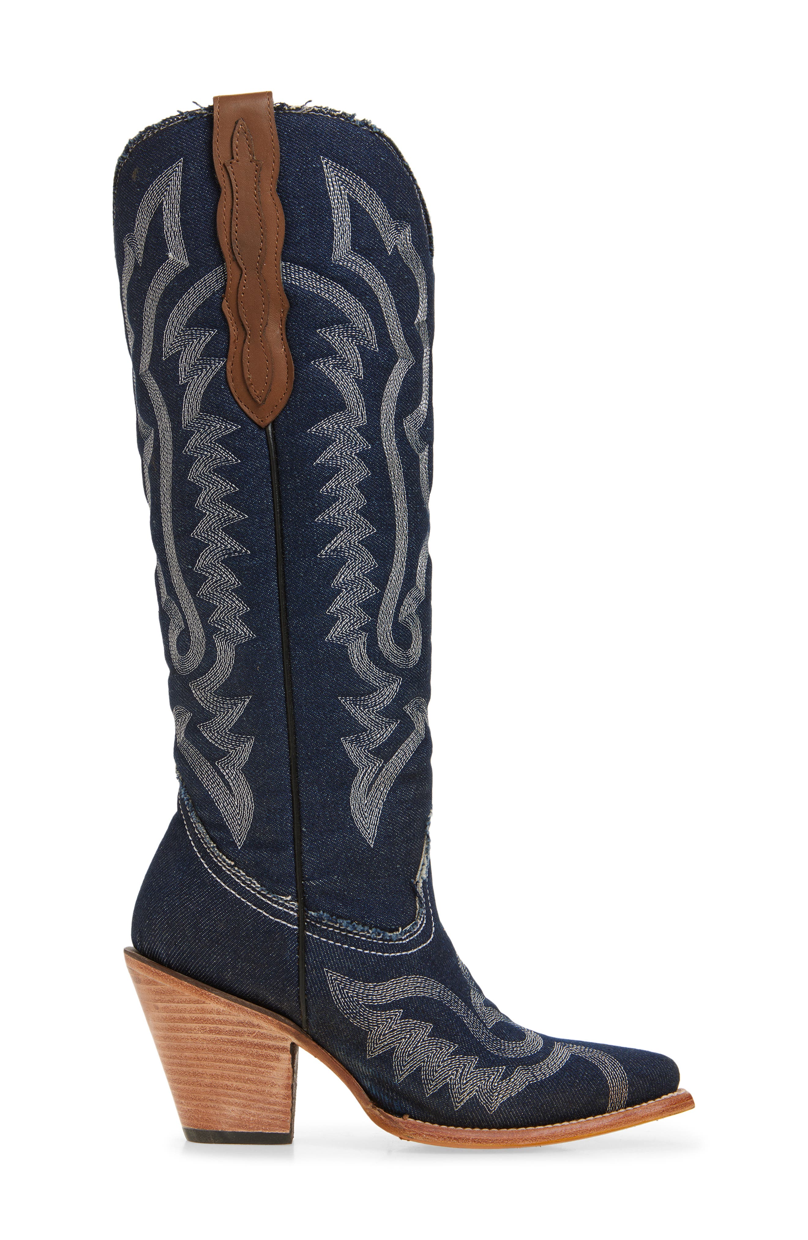 CORRAL Embroidered Denim Western Boot, Alternate, color, 