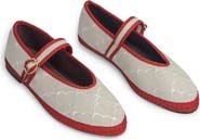Flabelus x Roller Rabbit Jena Embroidered Mary Jane Flat