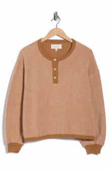 THE GREAT. The Fleece Henley Sweatshirt