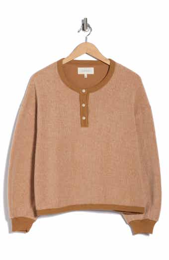 THE GREAT. The Fleece Henley Sweatshirt