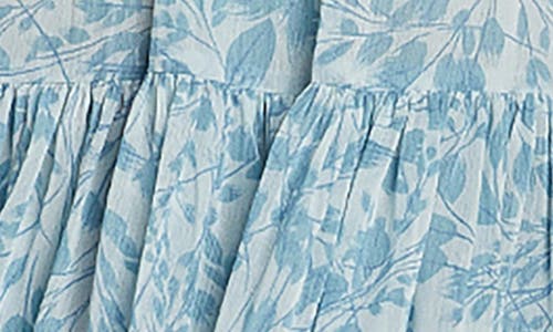 Matty M . Iris Leaf Halter Minidress In Blue