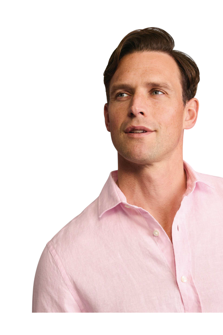Plain Pure Linen Shirt, Alternate, color, Pink