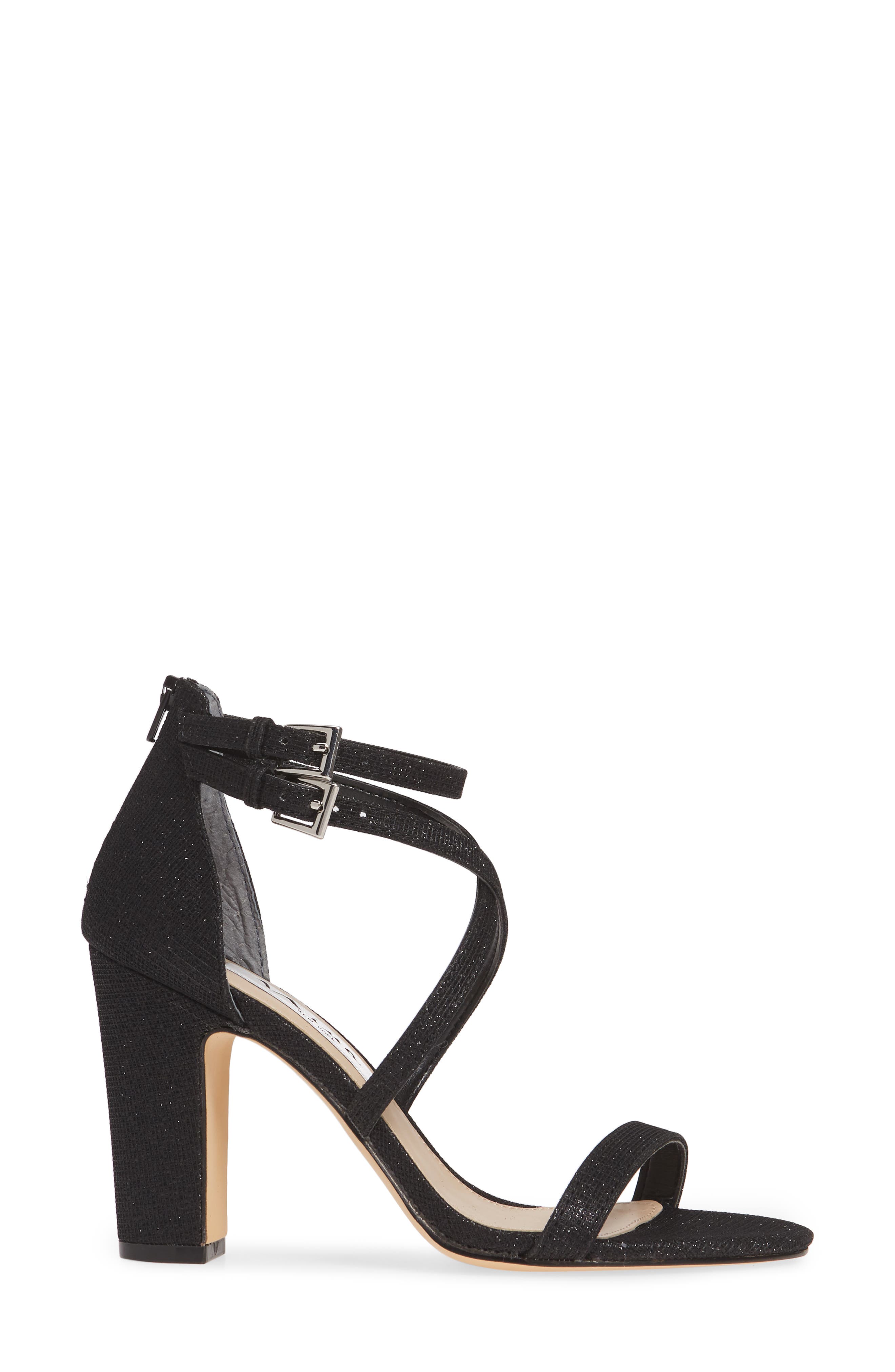 Shari Strappy Sandal, Alternate, color, BLACK FABRIC