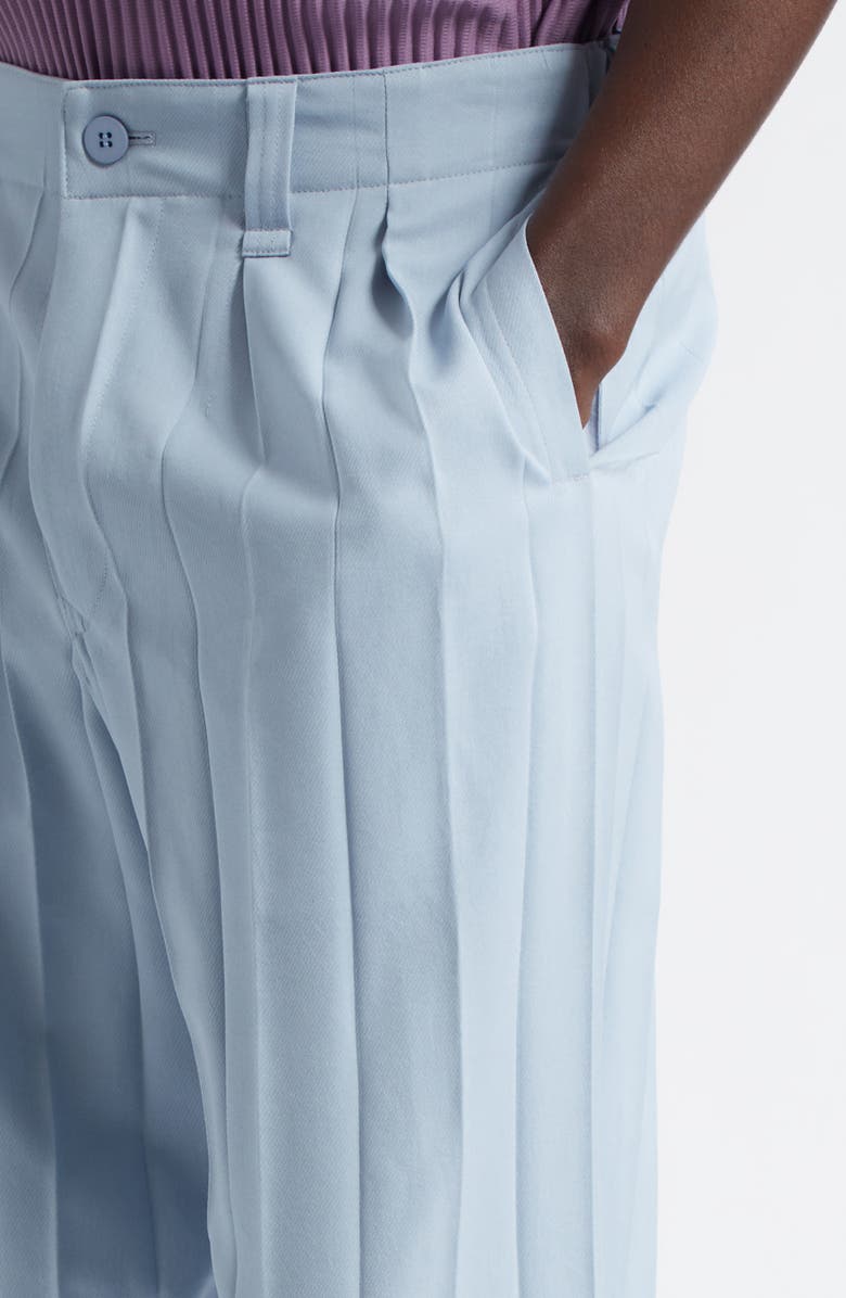 Homme Plissé Issey Miyake Edge Ensemble Pleated Straight Leg Pants, Alternate, color, Blue