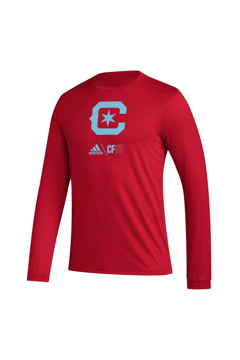 Men's adidas Red Chicago Fire Icon AEROREADY Long Sleeve T-Shirt, Alternate, color, Red