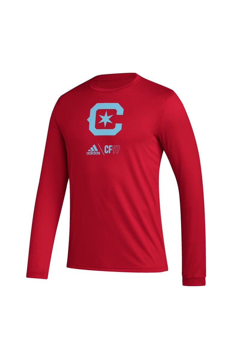 adidas Men's adidas Red Chicago Fire Icon AEROREADY Long Sleeve T-Shirt, Alternate, color,