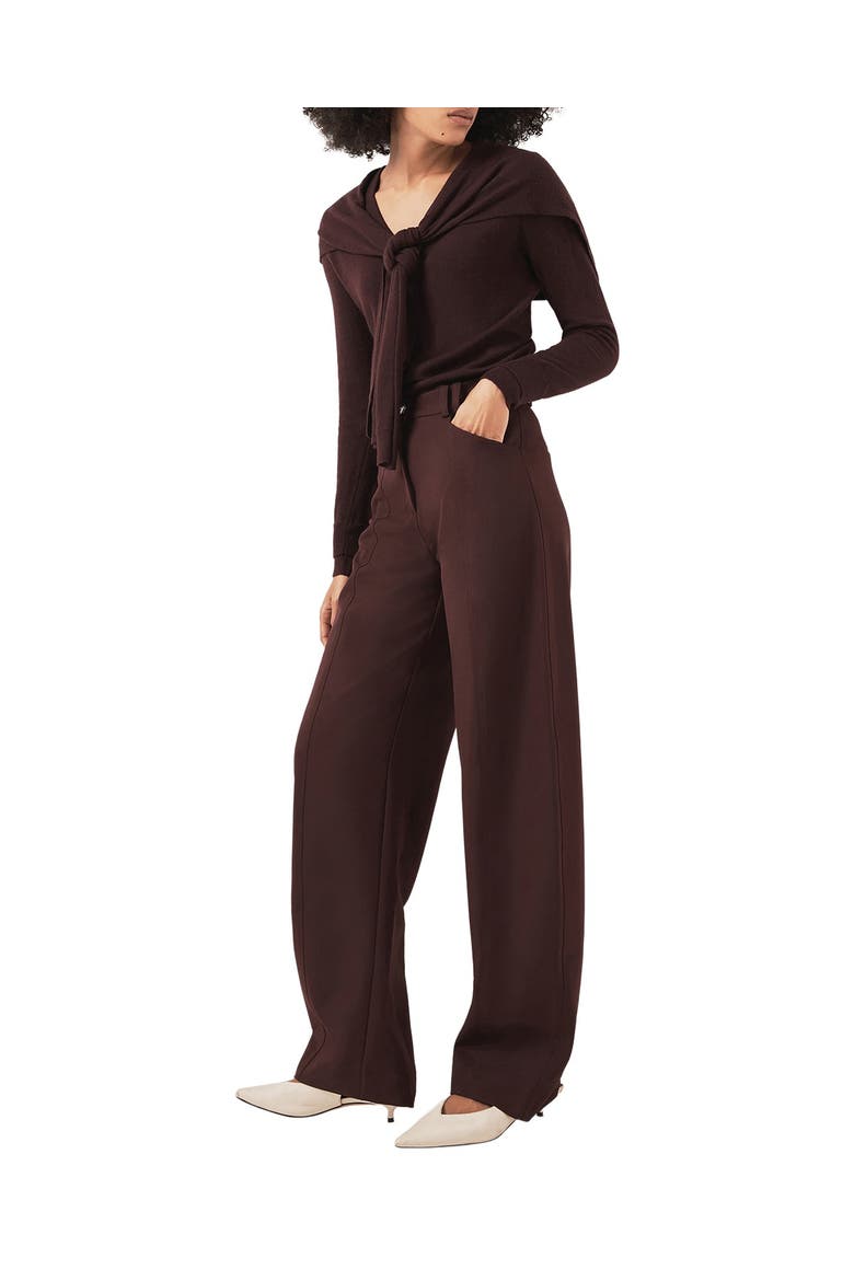 Tailored Barrel Leg Trousers, Alternate, color, Burgundy