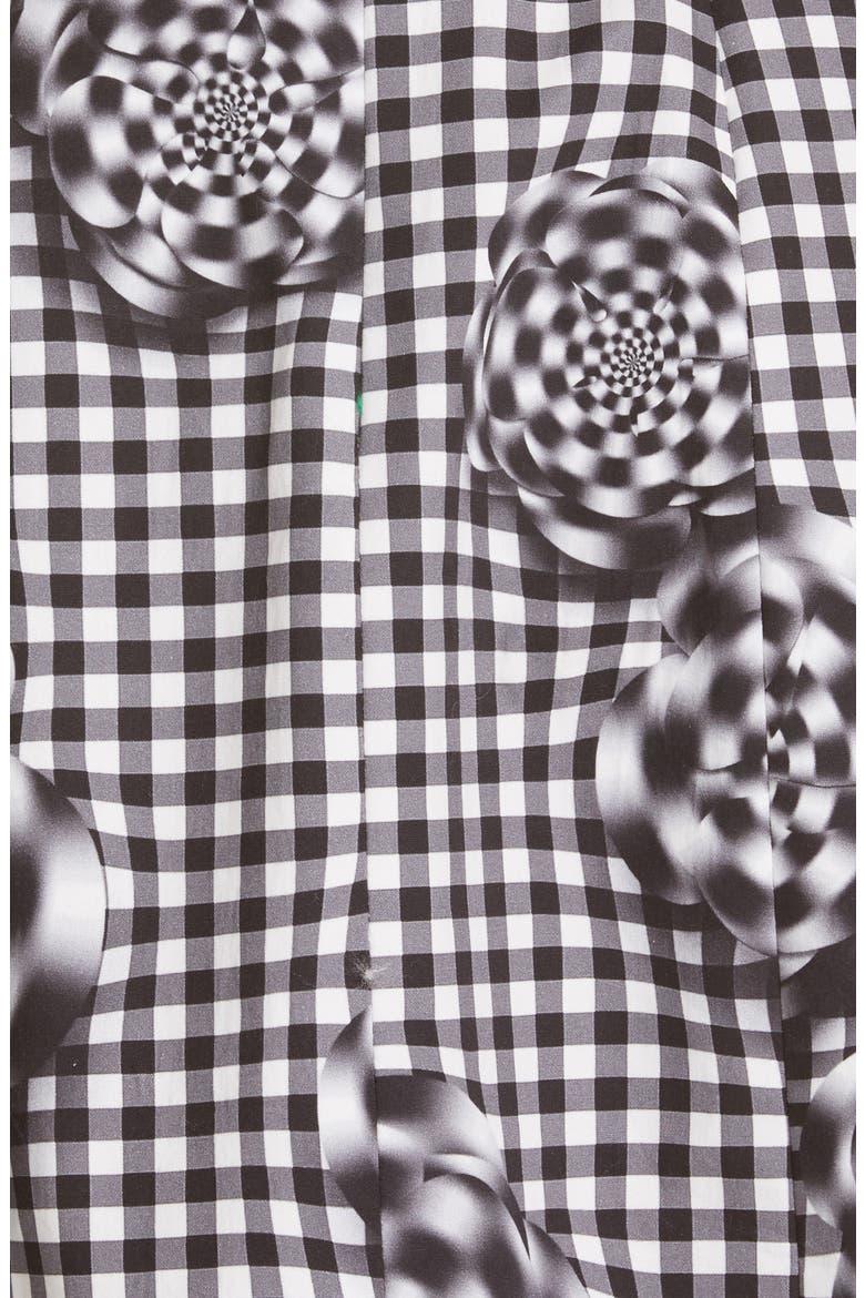 The Bubble with Bonded Bustier Minidress, Alternate, color, BLACK FLORAL GINGHAM
