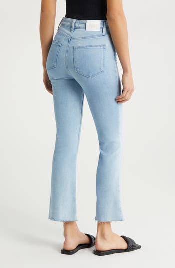 Claudine High Waist Frayed Hem Ankle Flare Jeans