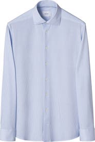 Eton Slim Fit Stripe Stretch Jersey Dress Shirt
