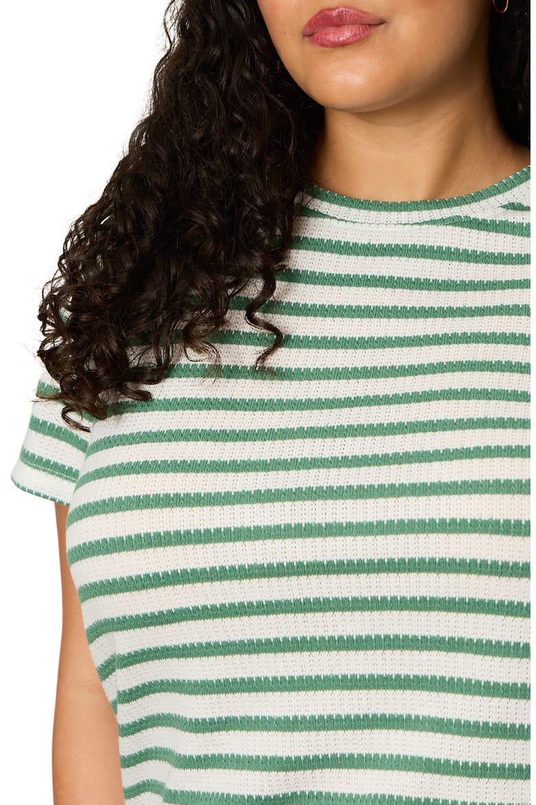 Perfect Stripe Relaxed Fit T-Shirt, Alternate, color, GREEN JUICE/ CHALK