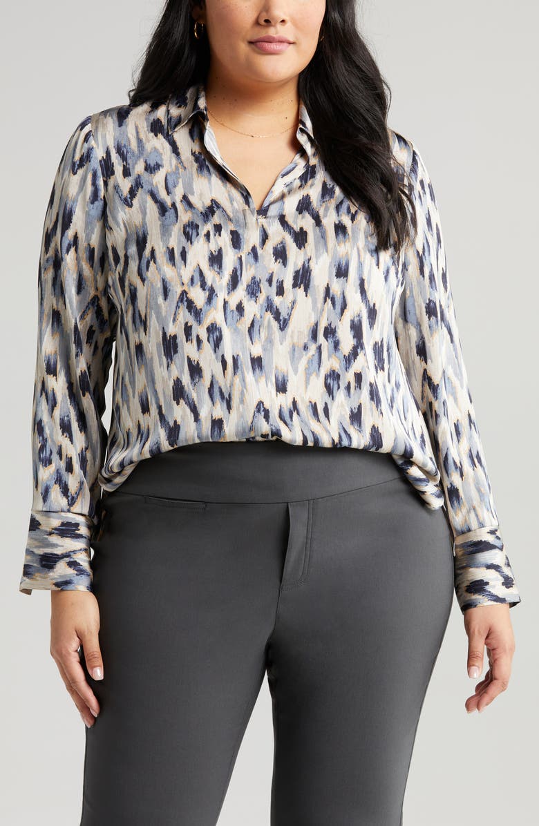 NIC+ZOE Misty Ikat Shirt, Alternate, color, 