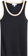 Topshop Contrast Frill Edge Cotton Sweater Vest