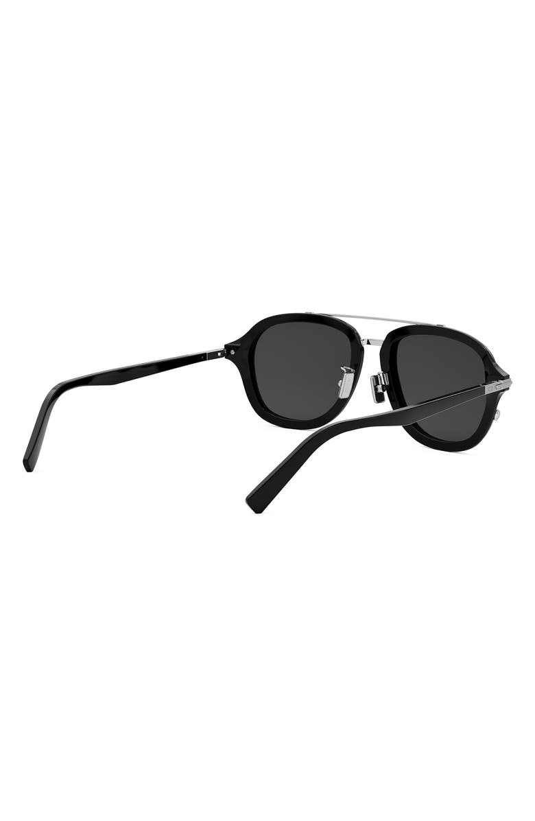 DIOR 'DiorBlackSuit A4U 53mm Pilot Sunglasses, Alternate, color, Shiny Black / Smoke