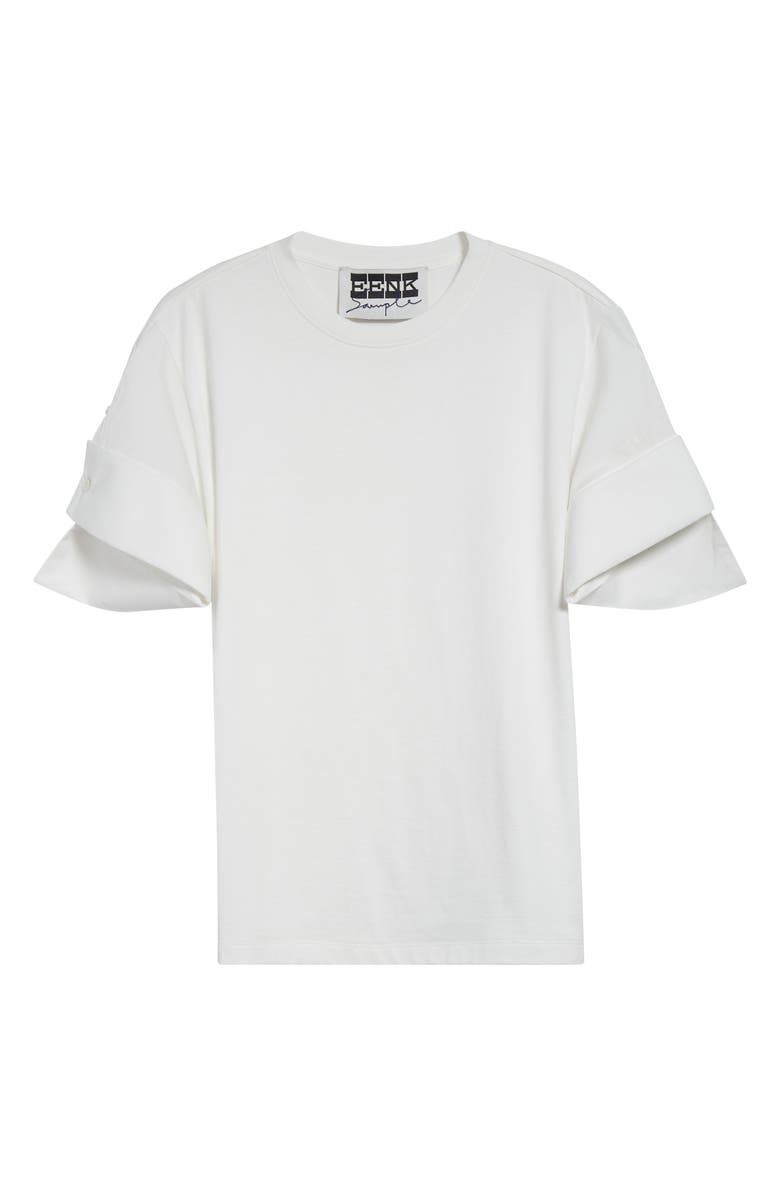 EENK Folded Sleeve Cotton T-Shirt, Alternate, color, Ivory