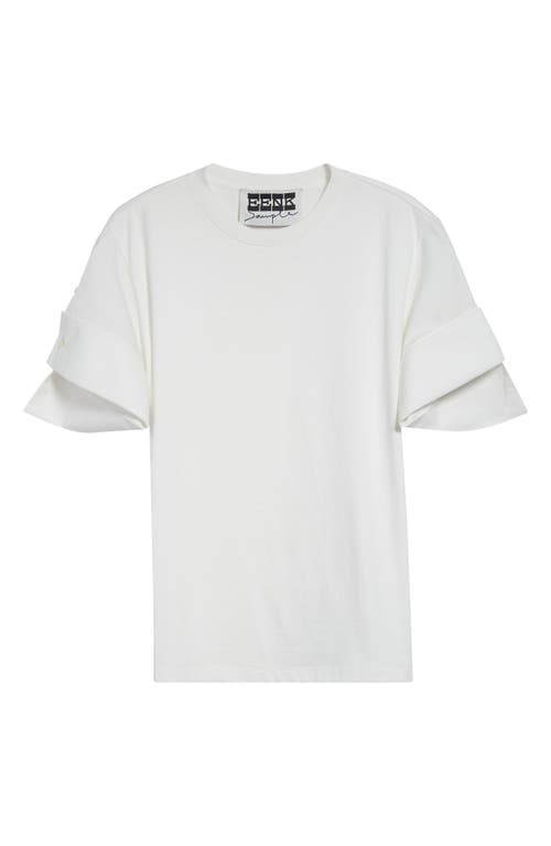 Eenk Folded Sleeve Cotton T-shirt In White