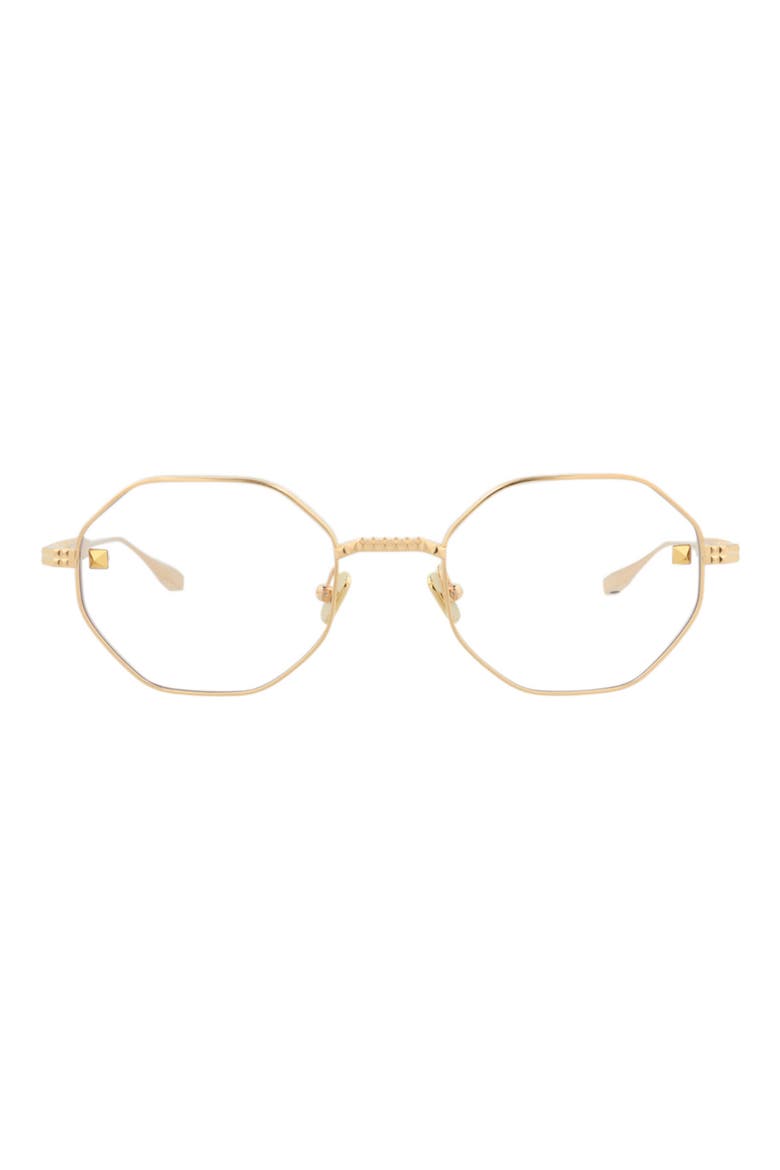 52mm Geometric Optical Glasses, Main, color, GOLD GOLD TRANSPARENT