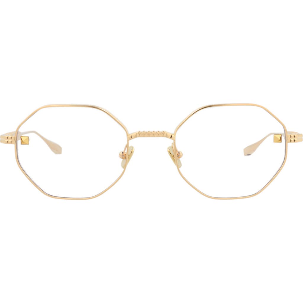 Valentino Garavani Valentino 52mm Geometric Optical Glasses In Gold Gold Transparent