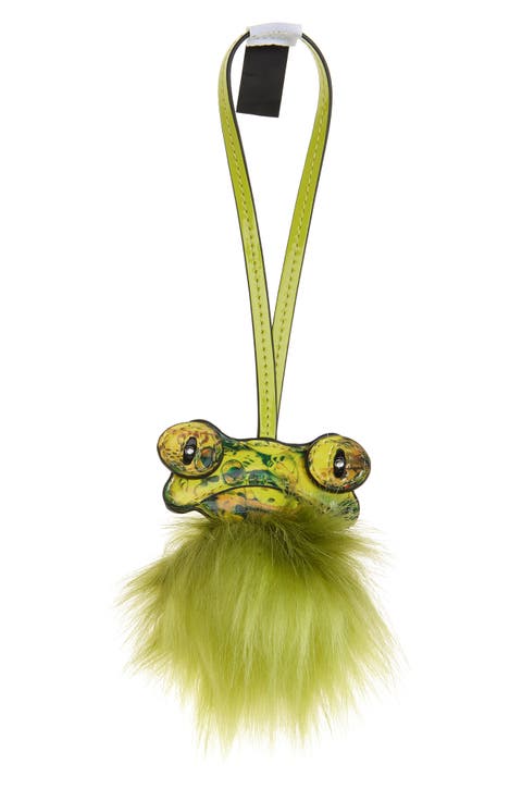 Frog Faux Leather & Faux Fur Bag Charm
