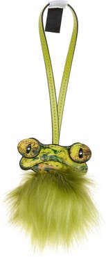 DIESEL® Frog Faux Leather & Faux Fur Bag Charm