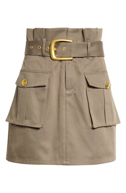 Maelis High Rise Paperbag Cargo Miniskirt