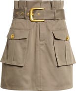 L'AGENCE Maelis High Rise Paperbag Cargo Miniskirt