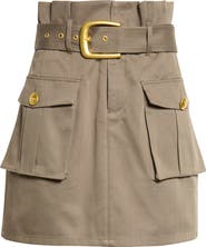 L'AGENCE Maelis High Rise Paperbag Cargo Miniskirt