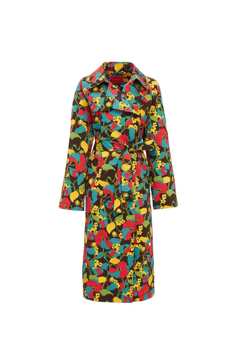 La DoubleJ Milano Trench Coat Vines Brown, Alternate, color, Vines Brown