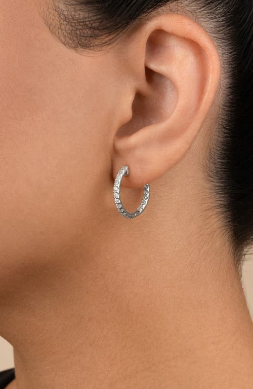 Sterling Forever Constance Cubic Zirconia Inside Out Hoop Earrings In Metallic