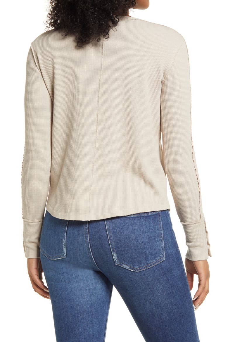 Snap Sleeve Top, Alternate, color, TAUPE