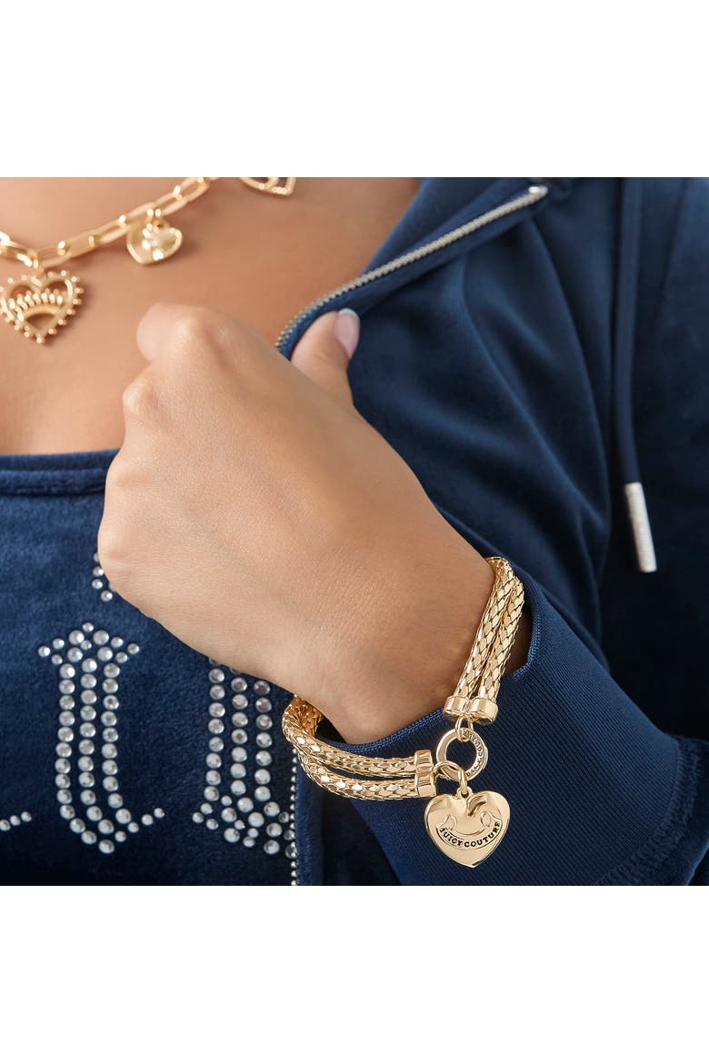 Layered Heart Bracelet, Gold Tone, Alternate, color, Gold Tone