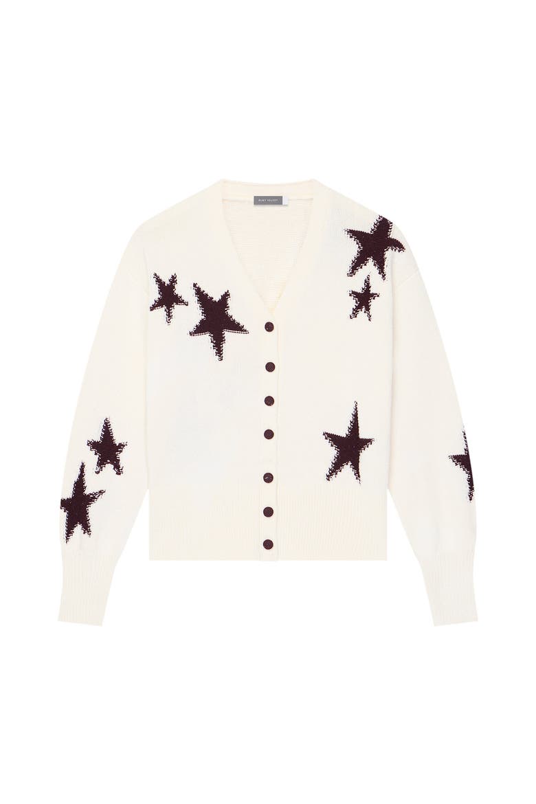 Cotton Star Detail Cardigan, Alternate, color, Ivory