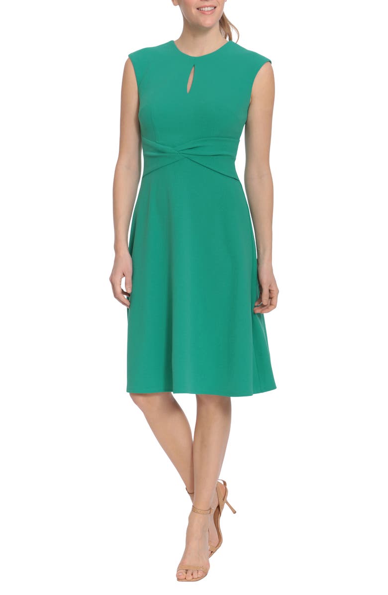 London Times Twist Waist Keyhole Dress, Main, color,